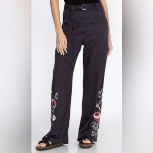 Johnny Was Paloma Wide Leg Floral Embroidered Women's Pants